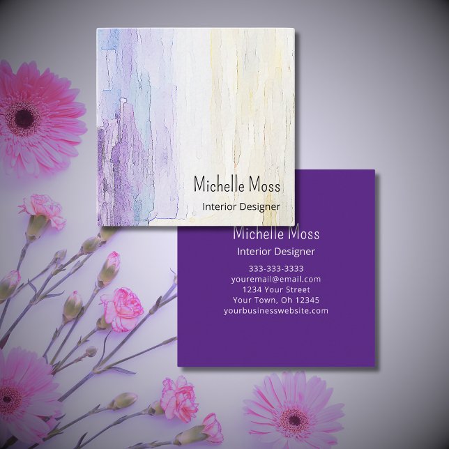 Modern Contemporary Abstract Interior Designer  Square Business Card (Creator Uploaded)