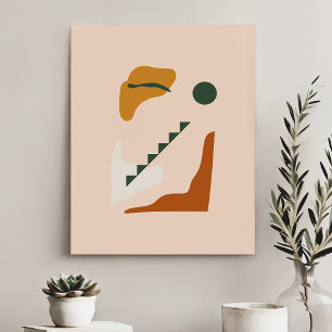 Modern Contemporary Abstract Shapes Simple Faux Canvas Print