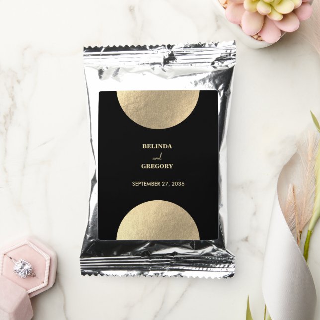 Modern Contemporary Black & Gold Abstract Wedding Coffee Drink Mix (Wedding)