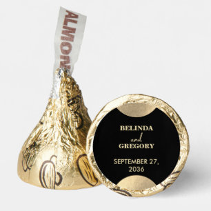 Modern Contemporary Black & Gold Abstract Wedding Hershey®'s Kisses®