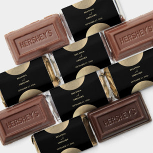 Modern Contemporary Black & Gold Abstract Wedding Hershey's Miniatures