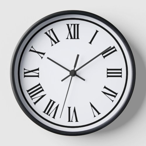 Modern Contemporary Black Roman Numeral Wall Clock