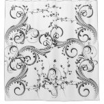 Modern Contemporary Black Vine Pattern Shower Curtain at Zazzle