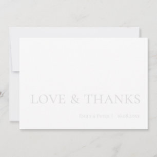 Modern Contemporary Black White Love & Thanks Thank You Card