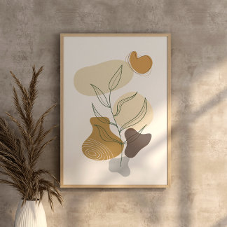 Modern contemporary boho chic abstract art Wall  Poster