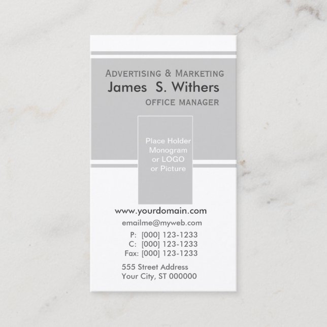 Modern Contemporary Business Design Card (Front)