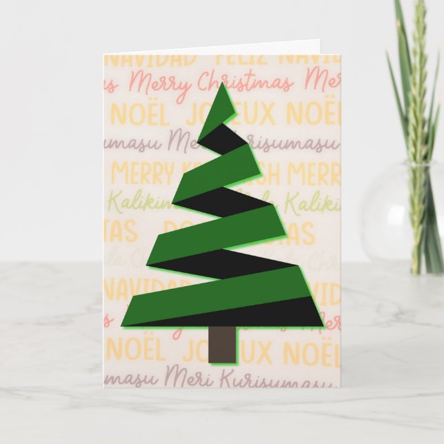 Modern Contemporary Christmas Tree Card (Front)