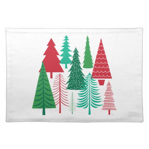 modern contemporary Christmas trees Cloth Placemat