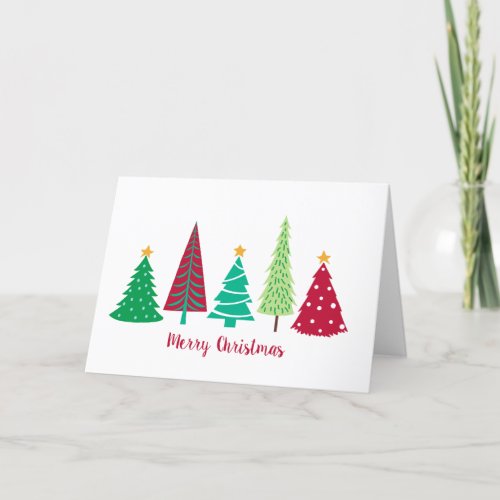 Modern contemporary Christmas trees greeting card