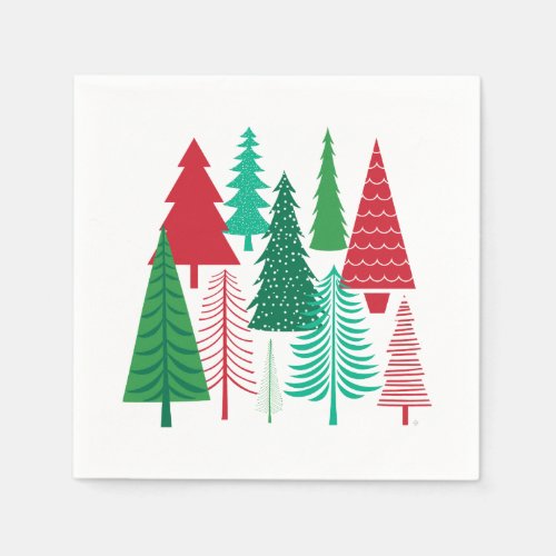 modern contemporary Christmas trees Paper Napkins