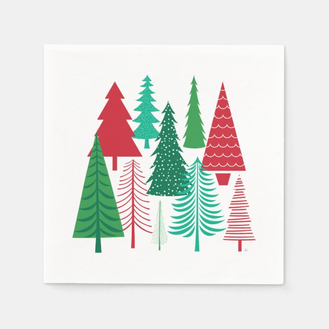 modern contemporary Christmas trees Paper Napkins (Front)