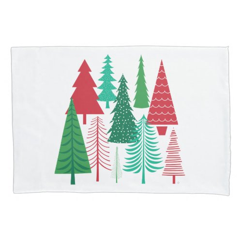 modern contemporary Christmas trees Pillowcase