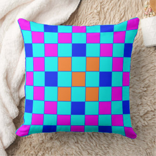 Modern Contemporary Colorful Blue Decorative Throw Pillow