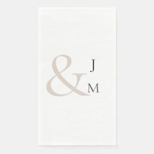 Modern & Contemporary Couple Monogram Paper Guest Towels