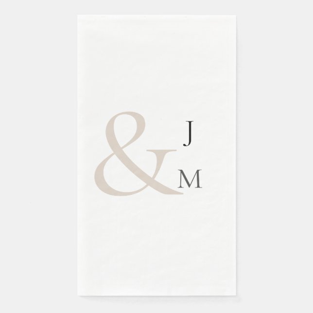 Modern & Contemporary Couple Monogram Paper Guest Towels (Front)