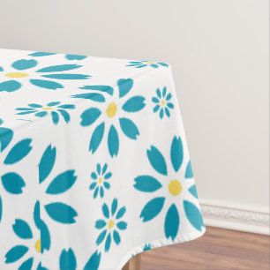 Modern Contemporary Daisy Flower Initial  Tablecloth