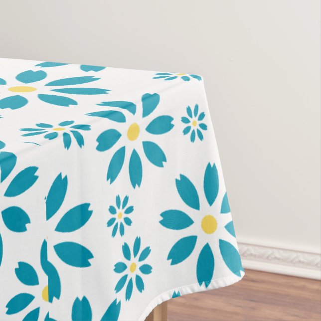 Modern Contemporary Daisy Flower Initial  Tablecloth (In Situ)