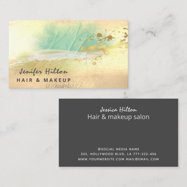 Modern Contemporary elegant abstract gold Business Card (Front/Back)