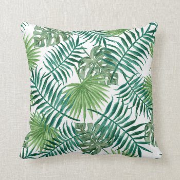 Modern Contemporary Fern Leaf Pattern Throw Pillow by TheHomeStore at Zazzle