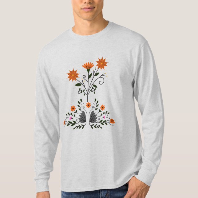  Modern Contemporary Floral Ash  Men's   T-Shirt (Front)