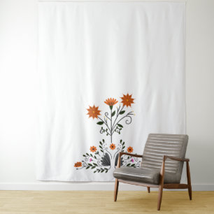 Modern Contemporary Floral Tapestry