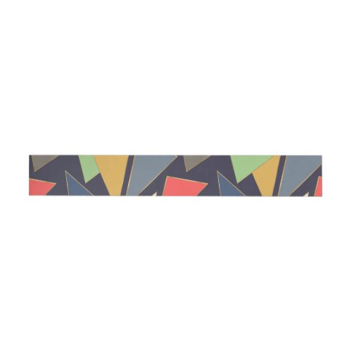 Modern Contemporary Gold Strokes Colorful Triangle Wrap Around Label