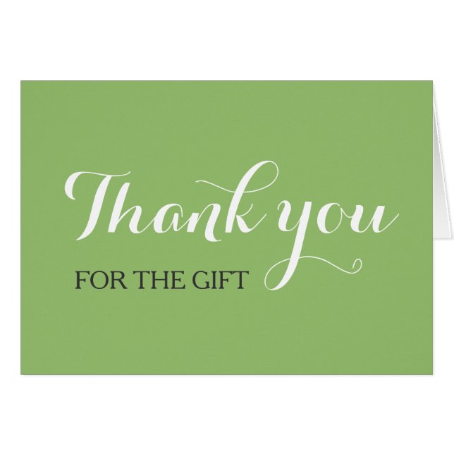 Modern Contemporary Green Thank You Card (Front Horizontal)