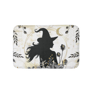 Modern contemporary Halloween witch 3 Bath Mat