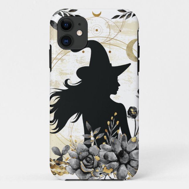 Modern contemporary Halloween witch 3 Case-Mate iPhone Case (Back)