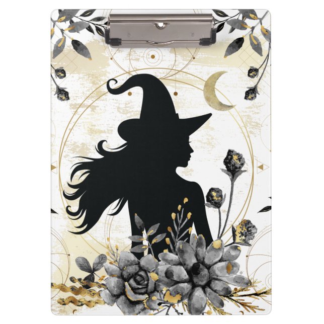 Modern contemporary Halloween witch 3 Clipboard (Front)