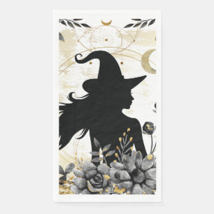Modern contemporary Halloween witch 3 Paper Guest Towels