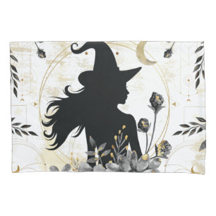 Modern contemporary Halloween witch 3 Pillow Case