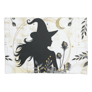 Modern contemporary Halloween witch 3 Pillow Case