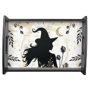Modern contemporary Halloween witch 3 Serving Tray