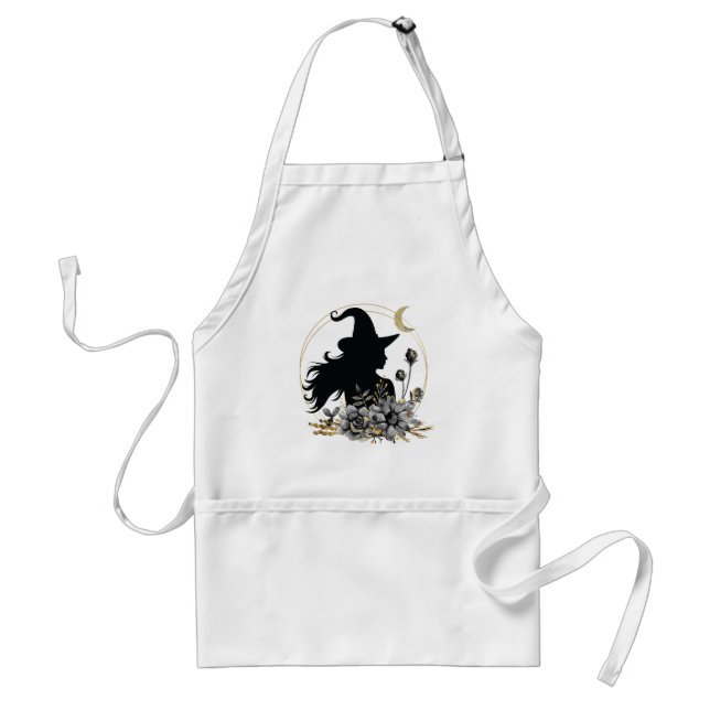 Modern contemporary Halloween witch Adult Apron (Front)