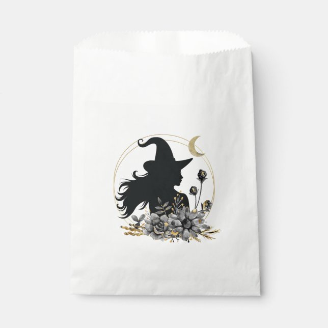 Modern contemporary Halloween witch Favor Bag (Front)