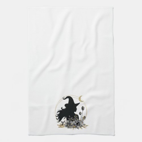 Modern contemporary Halloween witch Kitchen Towel