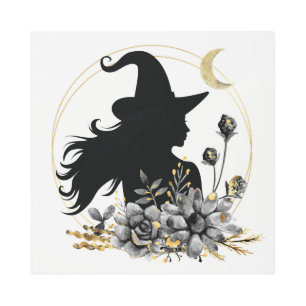 Modern contemporary Halloween witch Metal Print