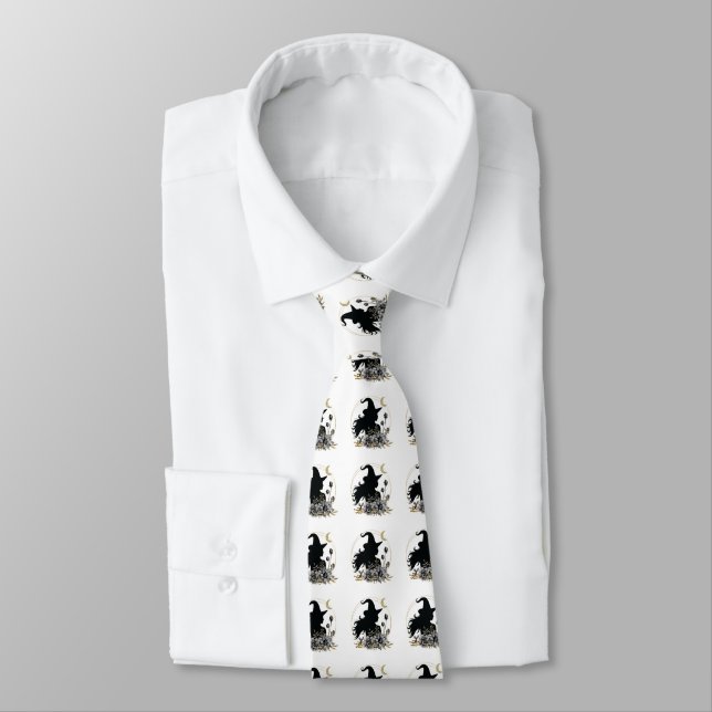 Modern contemporary Halloween witch Neck Tie (Tied)