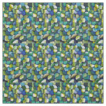 Modern  Contemporary Hand-painted  Green Pattern Fabric