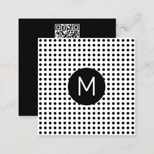 Modern Contemporary Initial QR Code Professional  Square Business Card