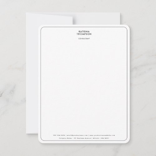 Modern Contemporary Minimalist Business Corporate Note Card