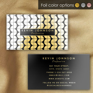 Modern Contemporary Pattern Gold Foil Luxury Business Cards