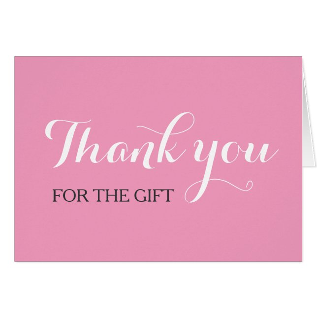 Modern Contemporary Pink Thank You Card (Front Horizontal)