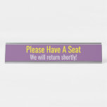 [ Thumbnail: Modern & Contemporary "Please Have a Seat" Desk Name Plate ]