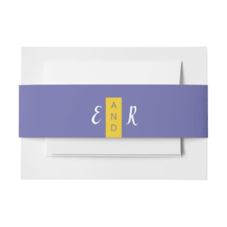 Modern Contemporary purple yellow wedding monogram