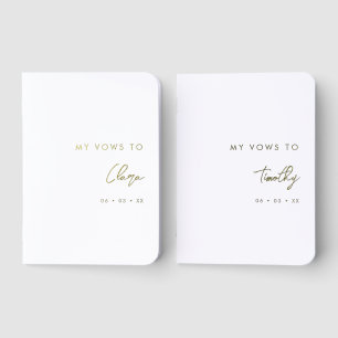 Modern Contemporary Script My Vows To Wedding Foil Vow Books