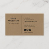 MODERN CONTEMPORARY SKY BLUE RUST BROWN LEAVES BUSINESS CARD (Back)