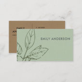 MODERN CONTEMPORARY SKY BLUE RUST BROWN LEAVES BUSINESS CARD (Front/Back)