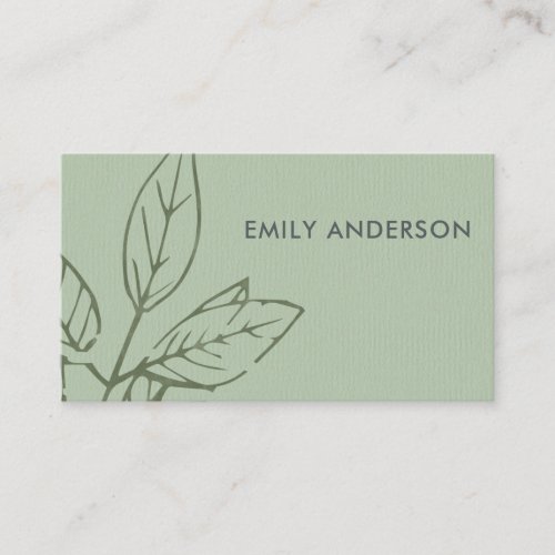 MODERN CONTEMPORARY SKY BLUE RUST BROWN LEAVES BUSINESS CARD